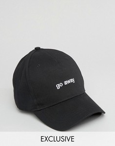 Черная бейсболка с вышивкой Go Away Reclaimed Vintage Inspired - Черный