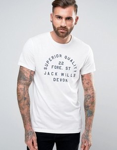 Белая футболка с принтом Jack Wills Westmore - Белый