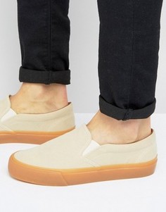 Кеды-слипоны из искусственной замши ASOS - Stone