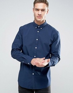 Эластичная рубашка слим из хлопкового поплина Esprit - Темно-синий
