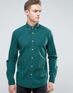 Эластичная рубашка слим из хлопкового поплина Esprit - Зеленый