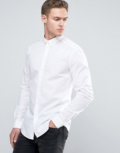 Эластичная рубашка слим из хлопкового поплина Esprit - Белый