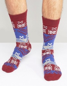 Новогодние носки-слиперы с традиционным узором Фэйр-Айл ASOS - Мульти