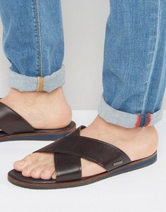 Кожаные сандалии с перекрестными ремешками Ted Baker Punxel - Коричневый