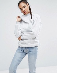 Серый свитшот с высоким воротом и логотипом-трилистником adidas Originals Nyc - Серый