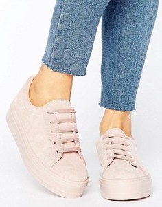 Замшевые кроссовки на платформе ASOS DAY - Бежевый