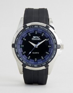 Черные часы с синими указателями времени Slazenger - Черный