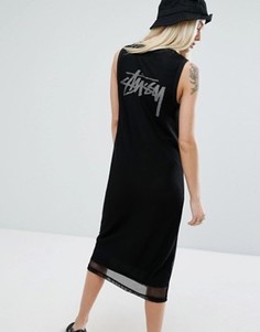 Сетчатое платье с логотипом Stussy - Черный