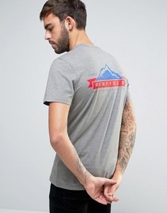 Эксклюзивная серая меланжевая футболка с принтом горы и логотипом на спине Penfield - Серый