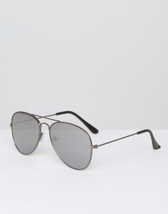 Солнцезащитные очки-авиаторы с плоскими стеклами South Beach - Черный