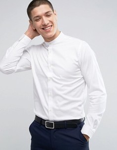 Узкая строгая рубашка с воротником на пуговице Jack & Jones Premium - Белый