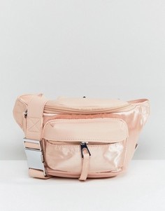 Атласная розовая сумка-пояс LAMODA - Розовый