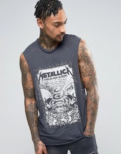 Футболка без рукавов с принтом Metallica ASOS - Черный