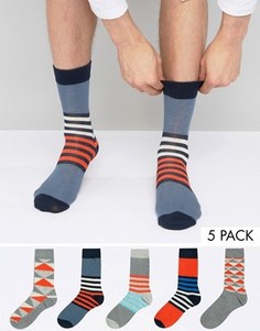 5 пары носков с узорами Jack & Jones - Мульти