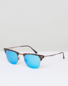 Солнцезащитные очки Клабмастер в черепаховой оправе Ray-Ban - Коричневый
