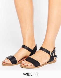 Сандалии из искусственной кожи для широкой стопы New Look - Черный