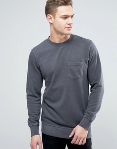 Трикотажный свитшот с круглым вырезом и карманом Jack & Jones Originals - Черный