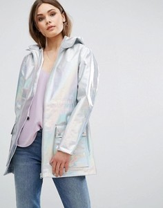 Куртка с голографическим принтом New Look - Серебряный