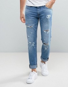 Узкие джинсы с прорехами Jack & Jones Intelligence - Синий