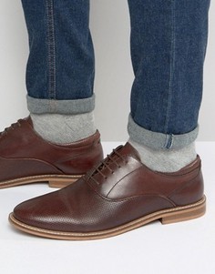Оксфордские туфли из коричневой кожи с перфорацией ASOS - Коричневый