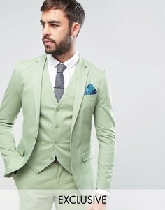 Супероблегающая куртка из хлопкового сатина Only & Sons - Зеленый