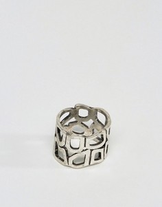 Шлифованное серебряное кольцо с вырезом ASOS - Серебряный