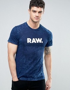 Футболка цвета индиго с логотипом G-Star Doover Raw - Синий