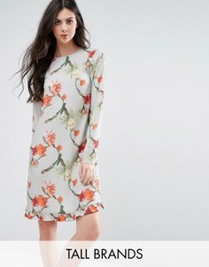 Платье с кактусами и оборкой Y.A.S Tall - Мульти