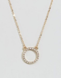 Ожерелье с круглой подвеской DesignB - Золотой