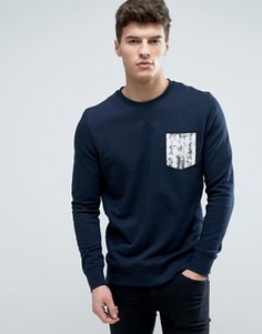 Свитшот с круглым вырезом и принтом на кармане Jack & Jones Originals - Черный