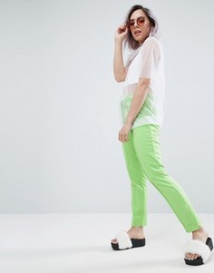 Меланжевые спортивные штаны с боковыми молниями ASOS - Зеленый