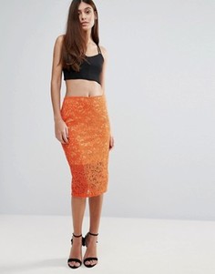 Кружевная юбка-карандаш Zibi London - Оранжевый