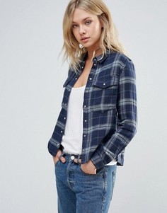 Синяя рубашка в клетку Only - Синий