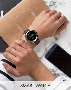 Смарт-часы с коричневым кожаным ремешком Fossil Q FTW2119 Founder - Коричневый