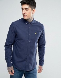 Меланжевая фланелевая рубашка Lyle & Scott - Темно-синий