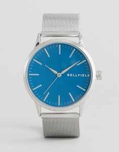 Часы с синим круглым циферблатом Bellfield - Золотой