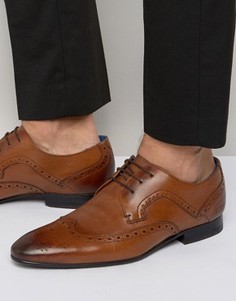 Кожаные туфли дерби с декоративной перфорацией Ted Baker Oakke - Коричневый