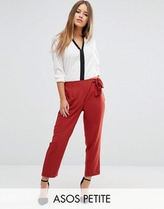 Тканые брюки галифе с завязкой ASOS PETITE - Розовый