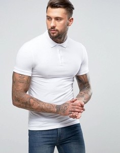 Белая футболка-поло облегающего кроя ASOS - Белый