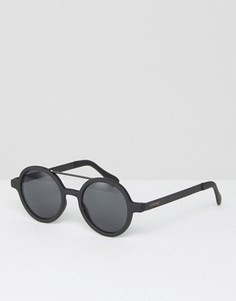 Черные матовые круглые солнцезащитные очки Komono Vivien - Черный