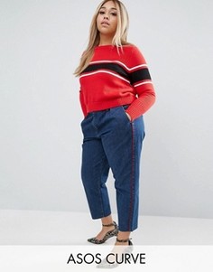 Джинсы с красным кантом ASOS CURVE - Синий