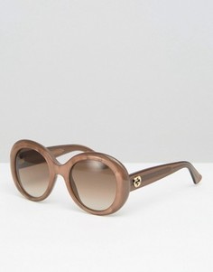 Солнцезащитные очки «кошачий глаз» в массивной оправе Gucci - Коричневый