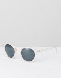 Круглые солнцезащитные очки в прозрачной оправе ASOS - Прозрачный