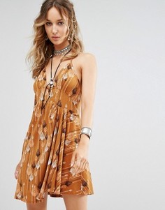 Платье с принтом Free People Tropical Daydream - Синий