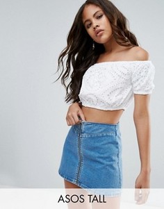 Кроп-топ с вышивкой ASOS TALL - Белый