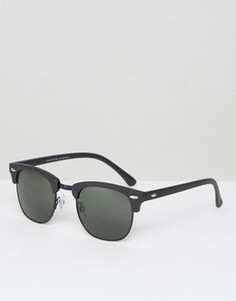 Солнцезащитные очки в стиле ретро Selected Homme - Черный