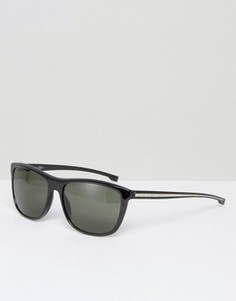 Квадратные солнцезащитные очки в черной оправе BOSS by Hugo Boss - Черный