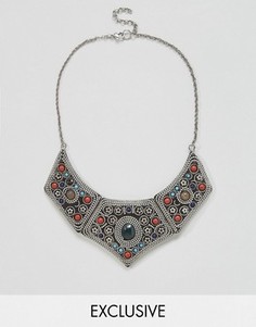 Декорированное ожерелье-воротник Reclaimed Vintage Inspired - Серебряный