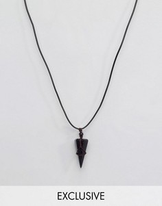Ожерелье с камнем Reclaimed Vintage Inspired - Черный