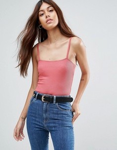 Боди на бретельках с квадратным вырезом ASOS - Бежевый